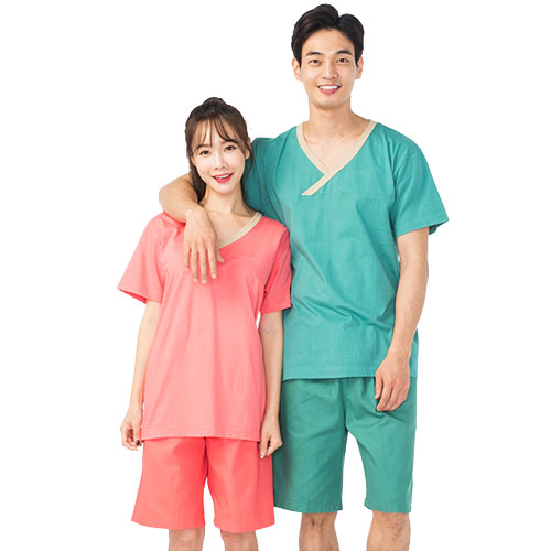 찜질복 상하 V넥