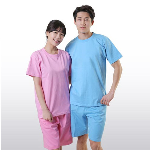 찜질복 (상하) 핑크/블루 라운드